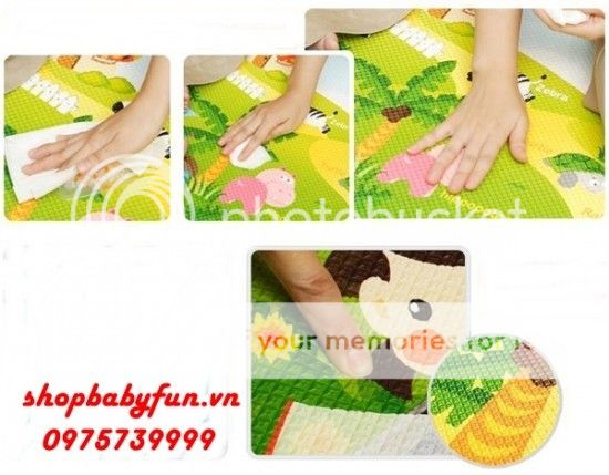 thảm không bị dính nước và dễ lau chùi thảm chơi han quốc cho bé